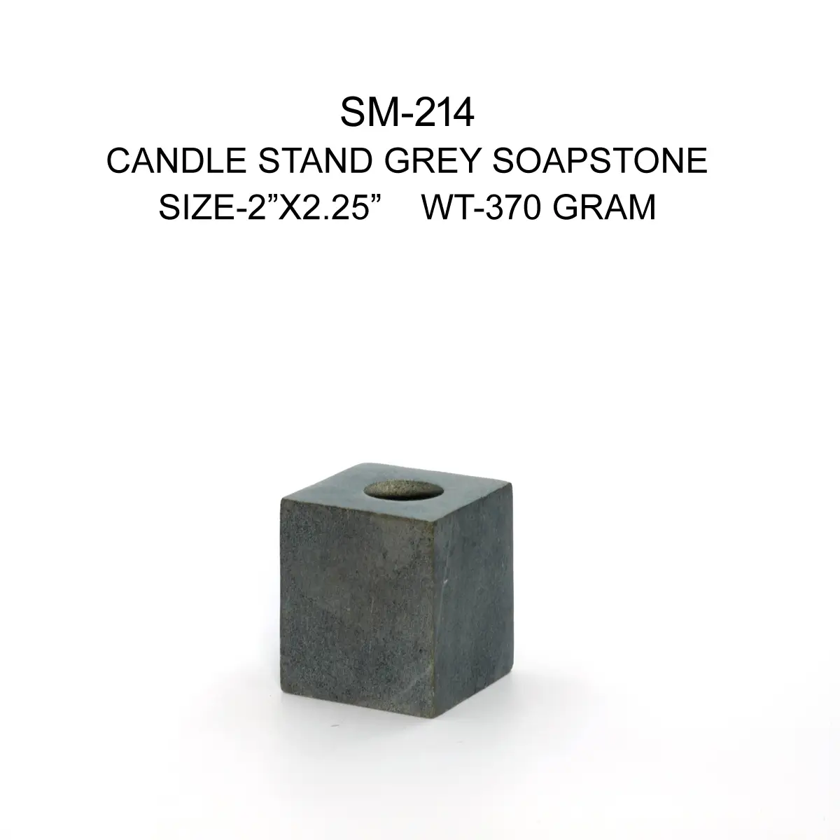 CANDLE STAND GREY SOAPSTONE